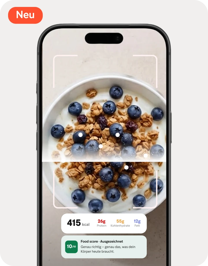 Mahlzeit in der Gymondo App fotografieren